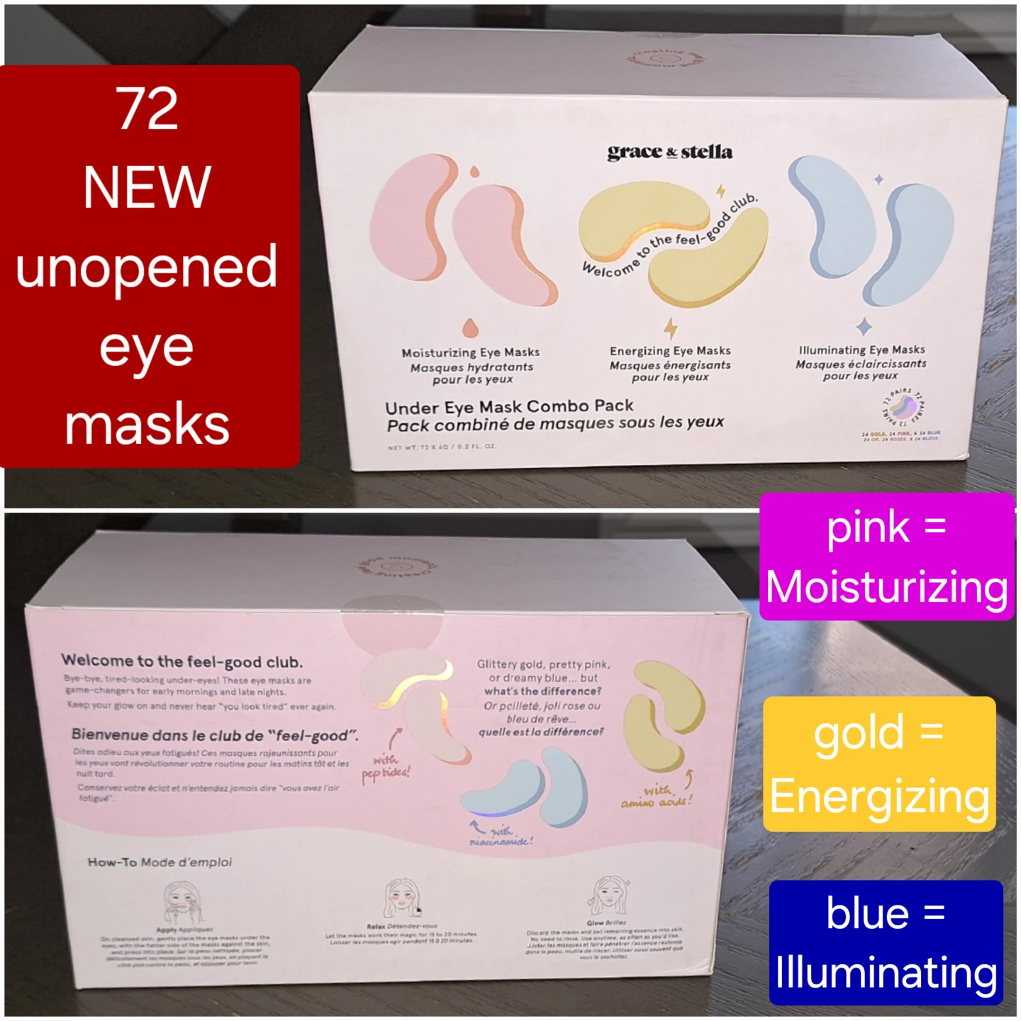 Grace & Stella eye masks 72 - NEW unopened box - photo 2