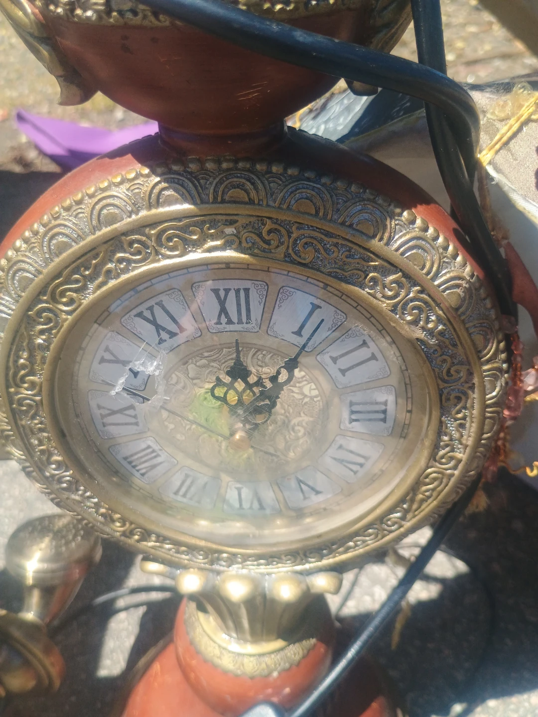 Vintage Style Rotary Phone Lamp with Clock - photo 2