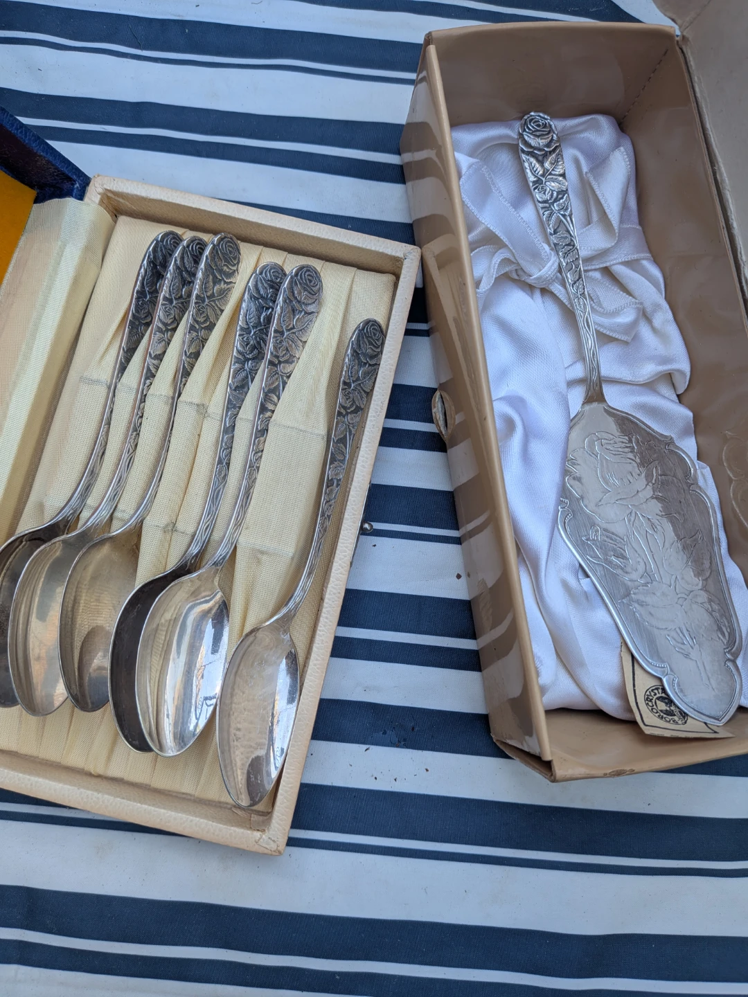 Vintage Silver Cake Server and Spoons Set
