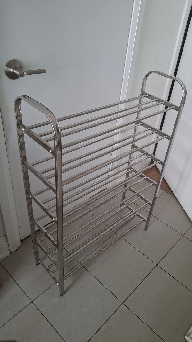 Stainless Steel 6-Tier Shoe Rack 67x23x92cm