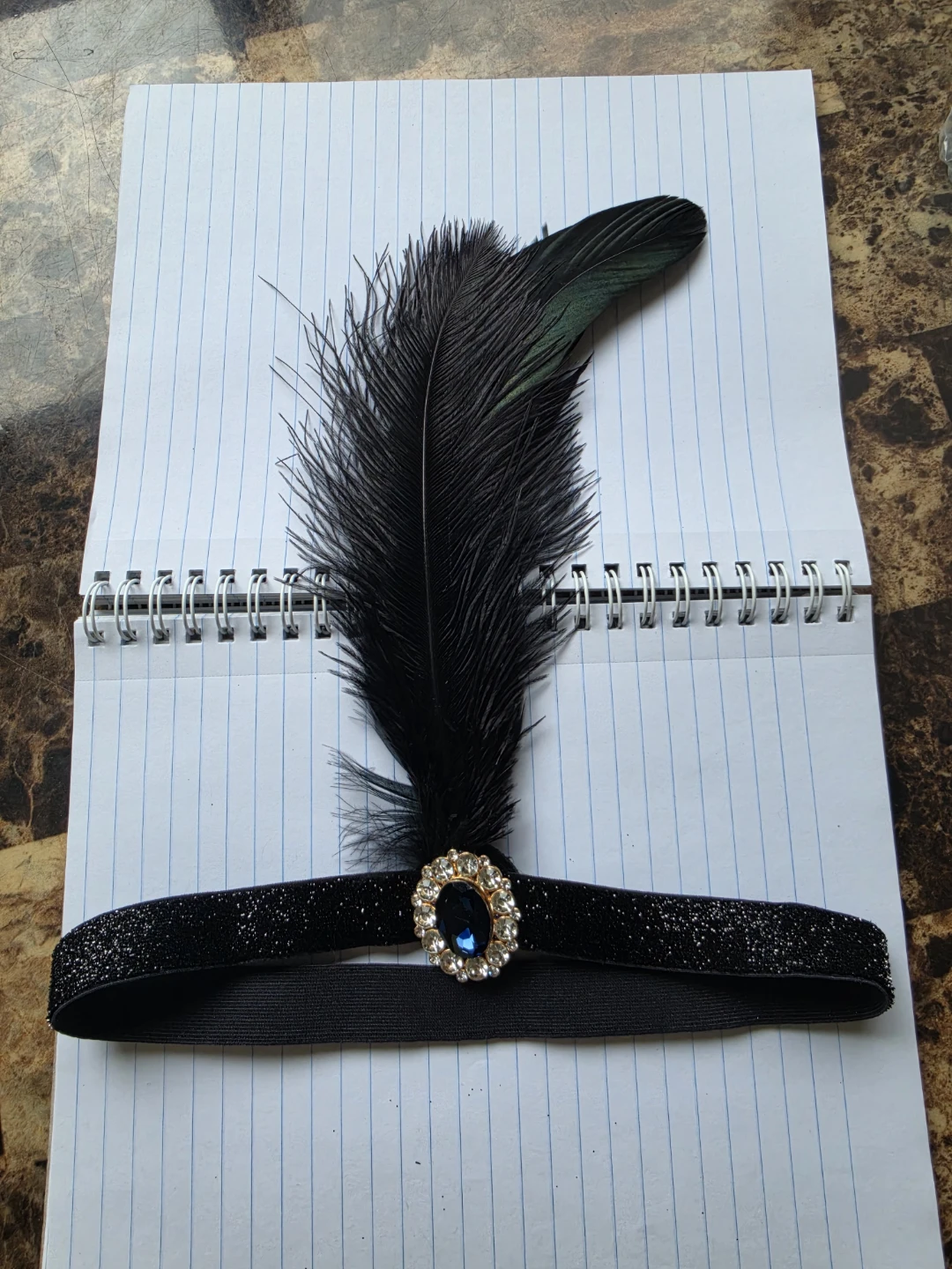 Brand New Flapper Headband,Vintage Black Feather Headpiece