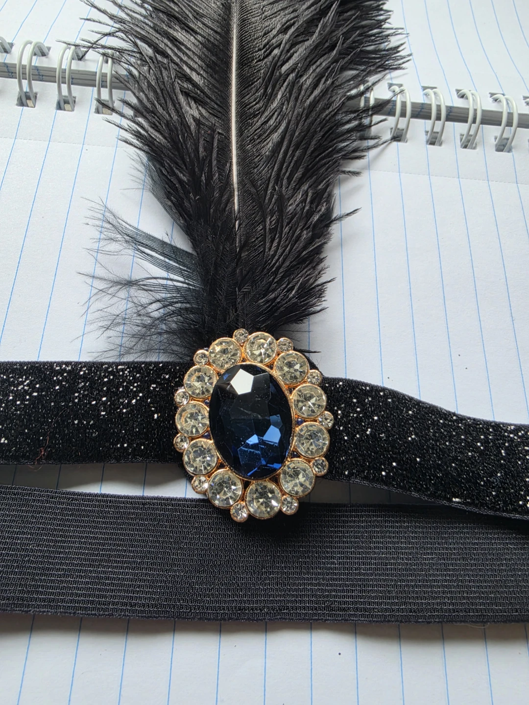 Brand New Flapper Headband,Vintage Black Feather Headpiece - photo 2