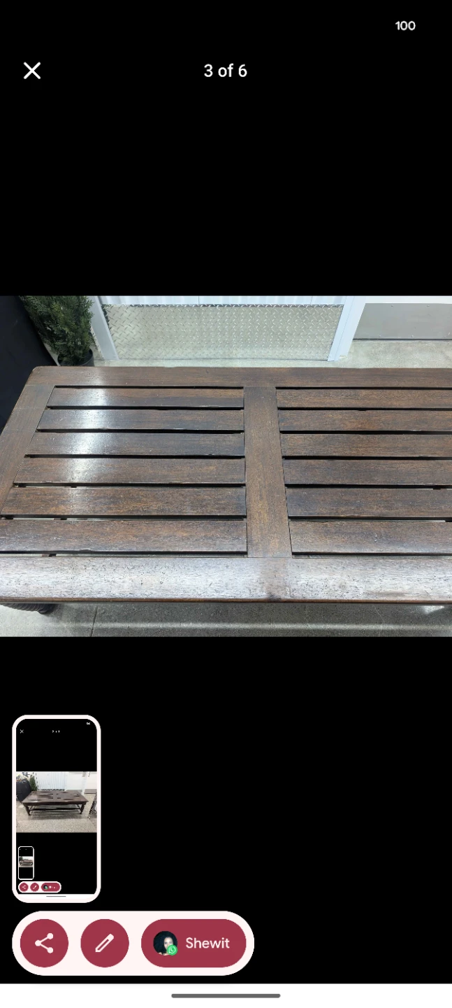 Wooden Coffee Table with Slat Top - photo 2
