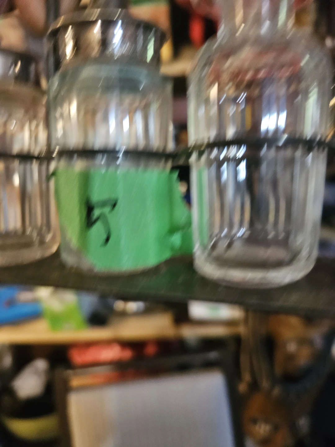 Vintage Glass Condiment Set with Caddy - photo 5