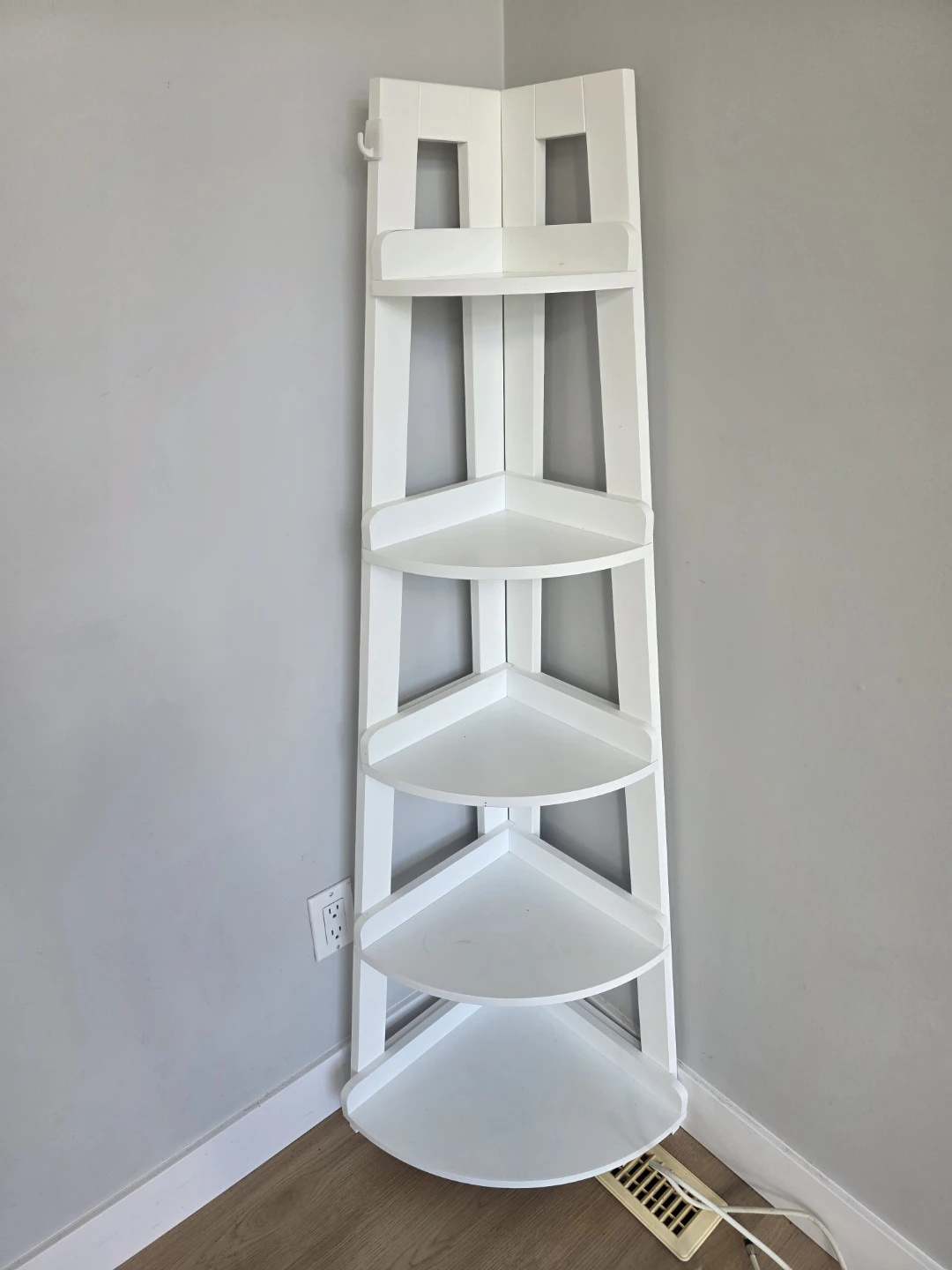 White Corner Shelf Unit