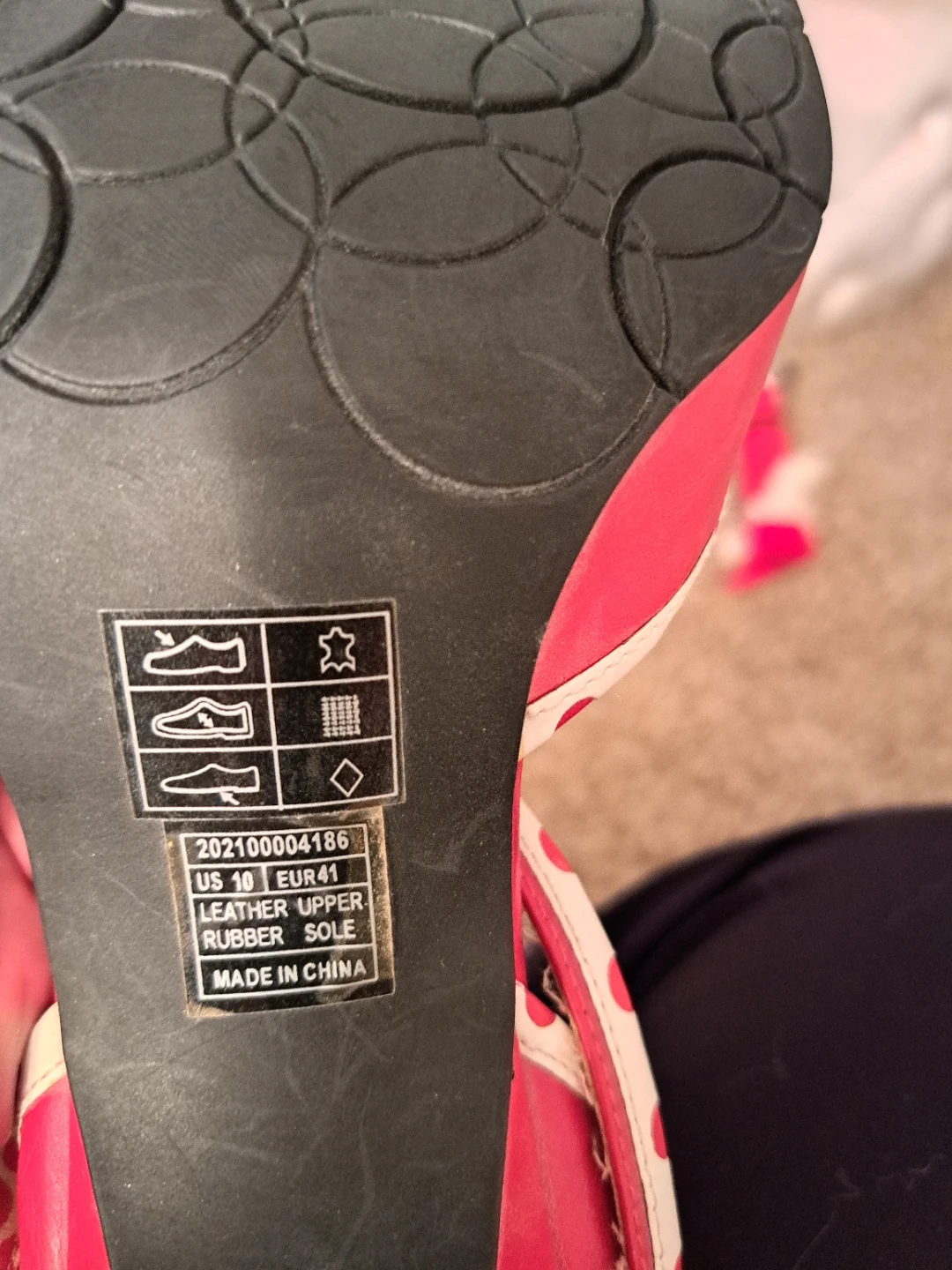 XOXO Red Polka Dot Peep-Toe Heels Size 10 - photo 3