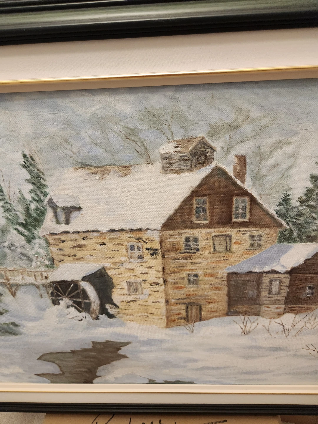 Framed Winter Landscape Painting - photo 2