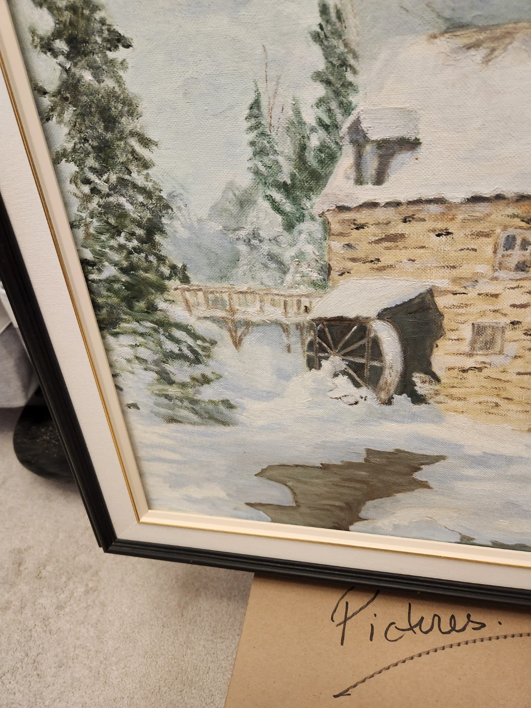 Framed Winter Landscape Painting - photo 3