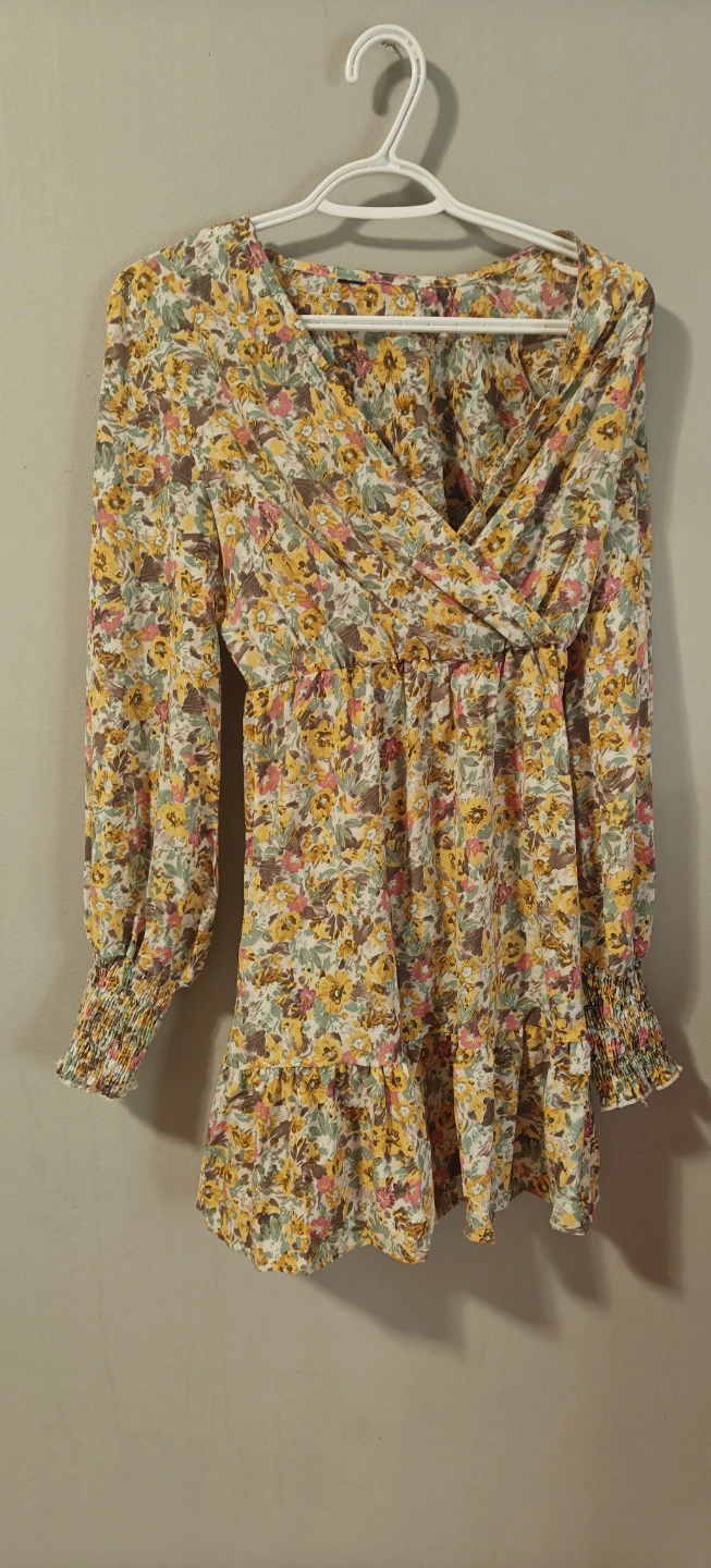 Floral Print Long Sleeve Dress