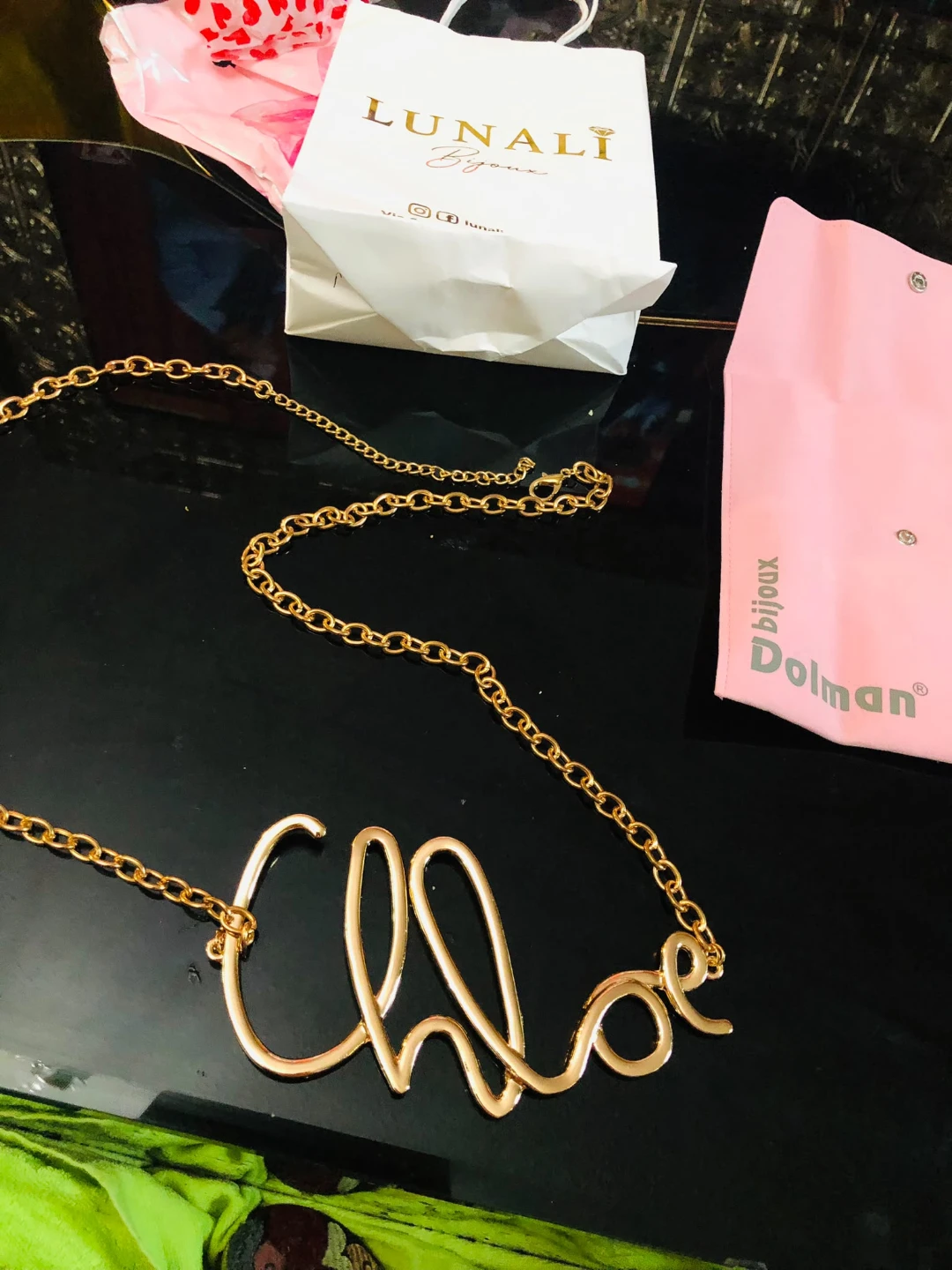 Gold Tone "Chloe" Nameplate Necklace - photo 3