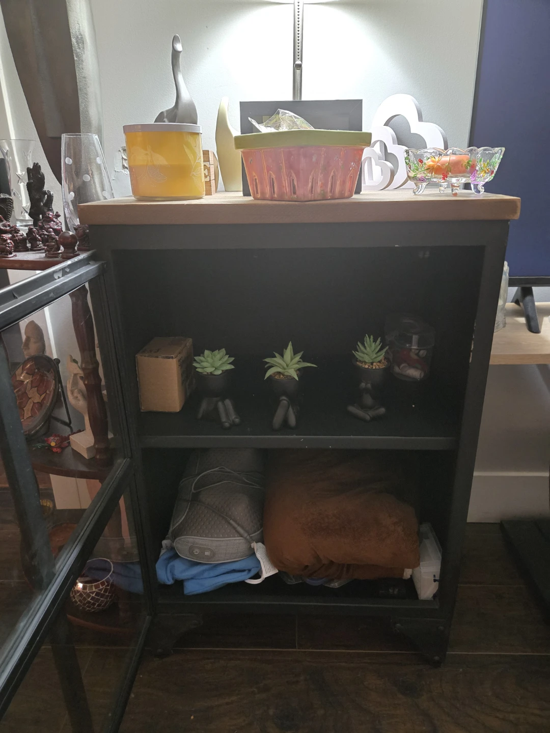 Industrial Style Cabinet with Glass Doors