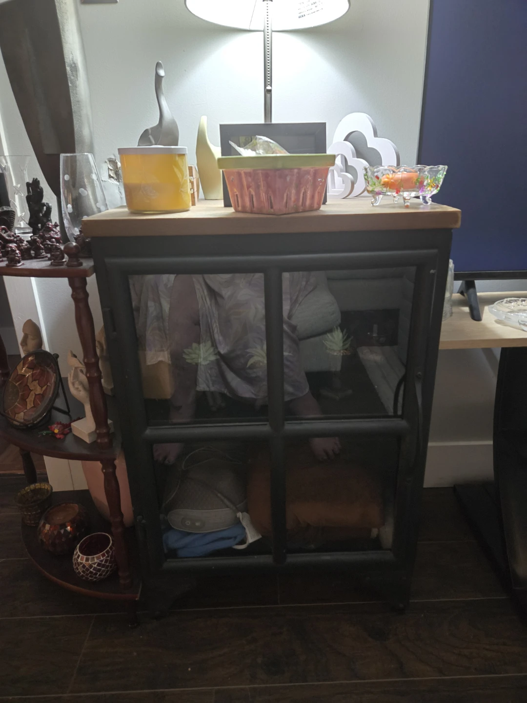 Industrial Style Cabinet with Glass Doors - photo 2