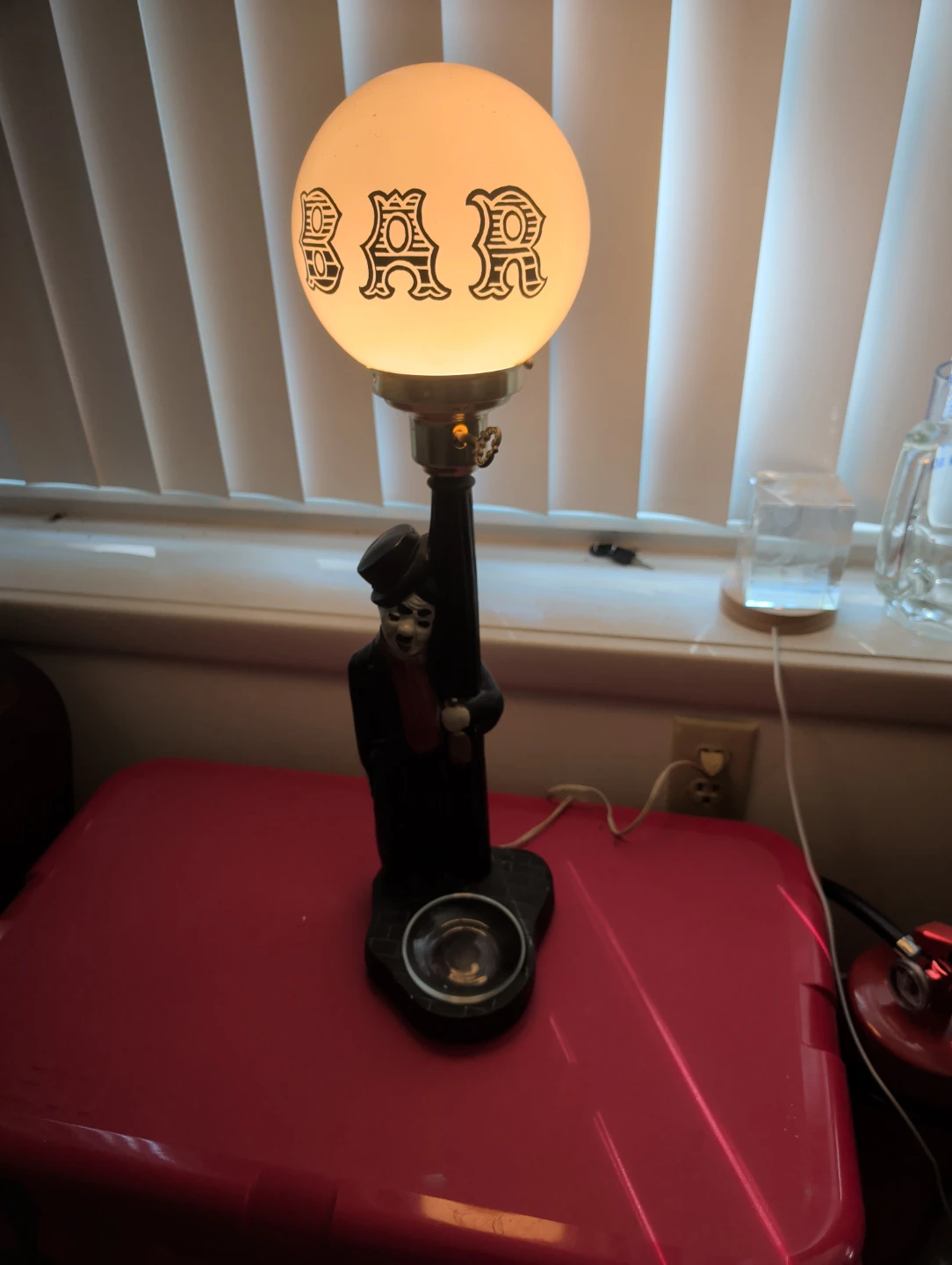 Vintage BAR Lamp with Character Figurine