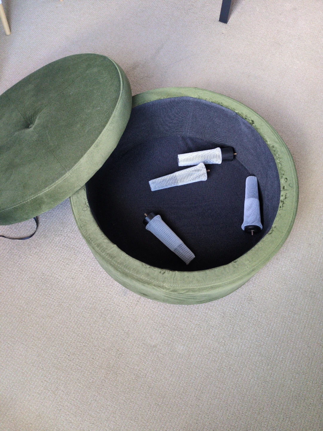 Round Ottoman with Storage - photo 3