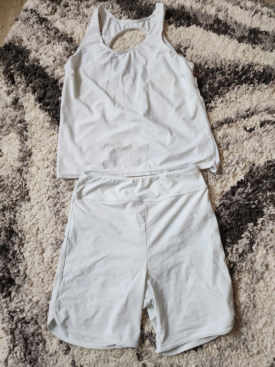 White Tank Top and Shorts Set