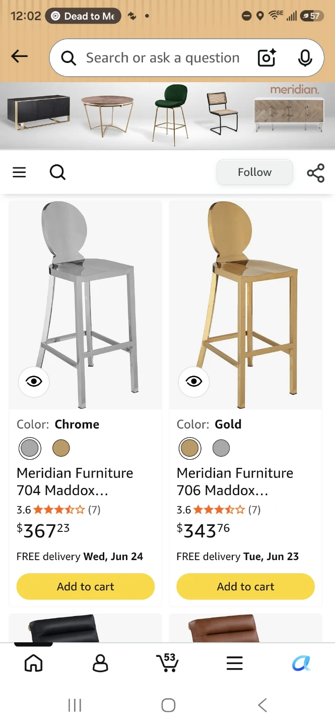 2 BAR STOOLS, Buy 1 get 1 for free!