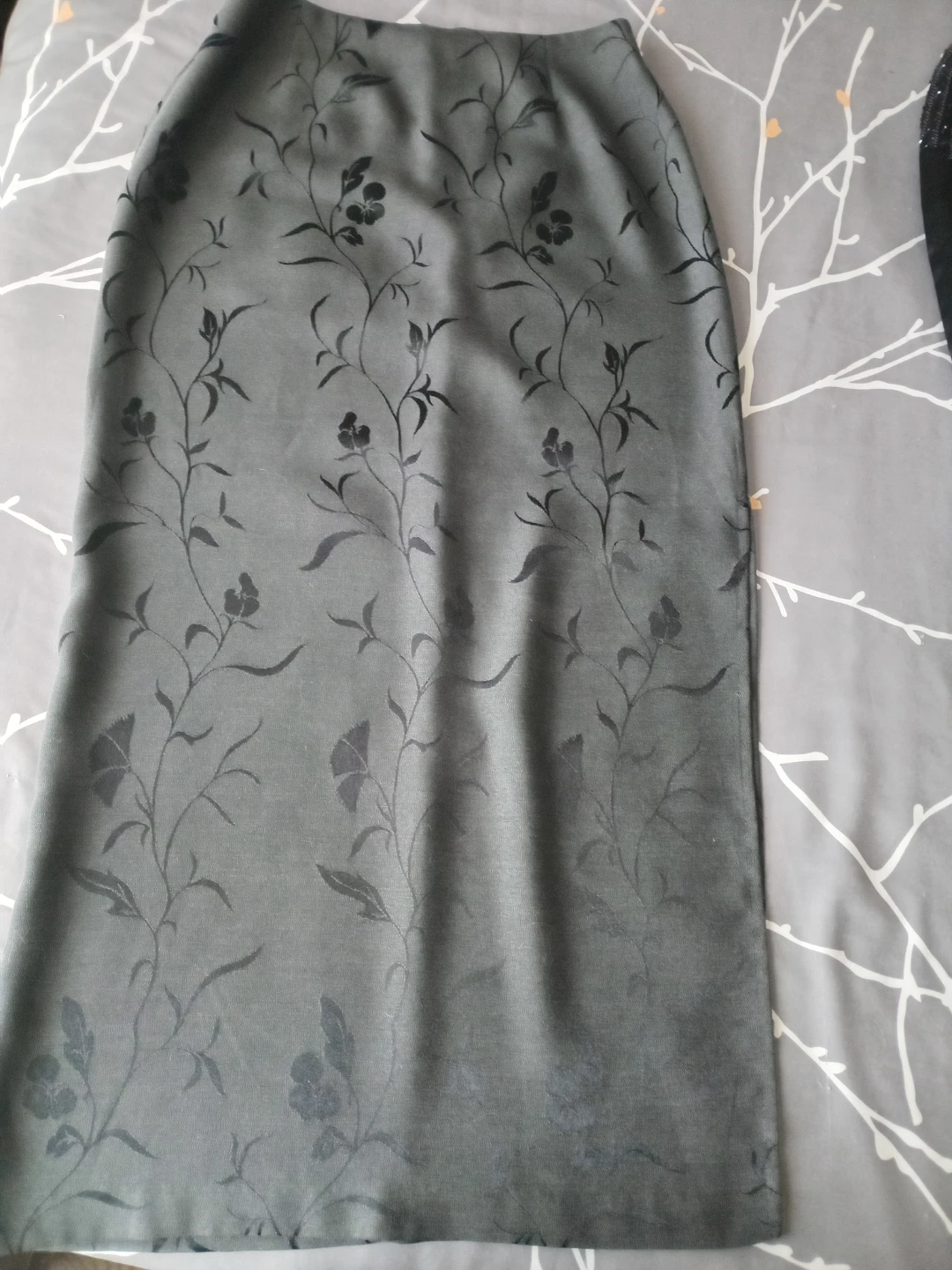 Dark Grey Floral Skirt