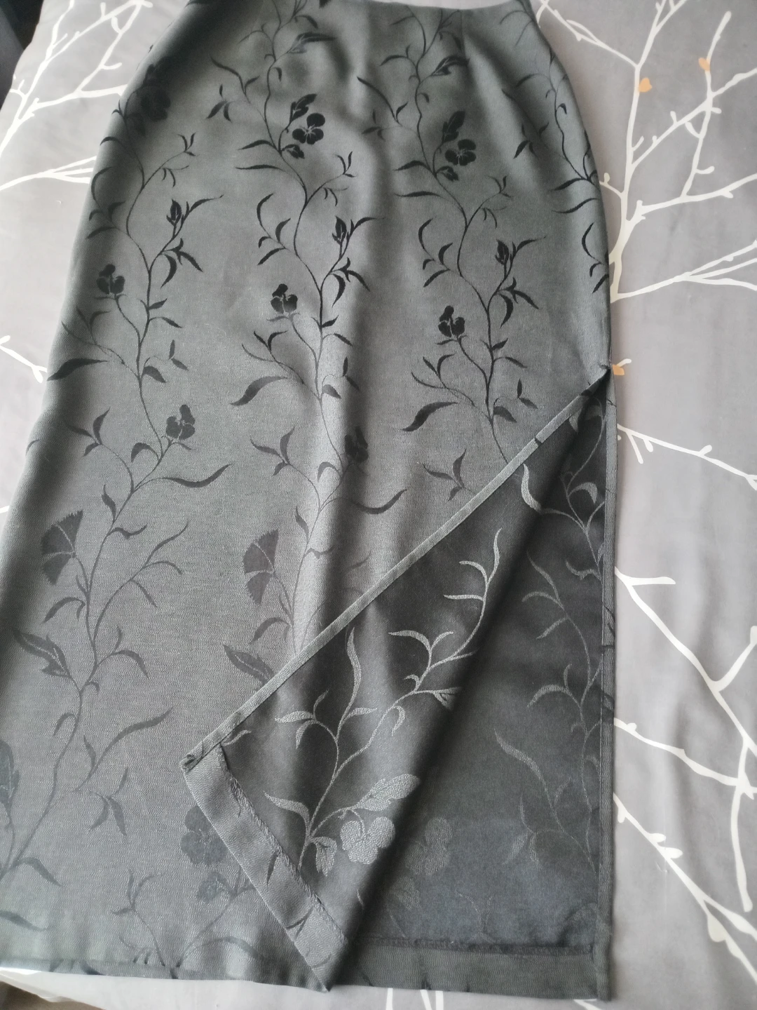 Dark Grey Floral Skirt - photo 5
