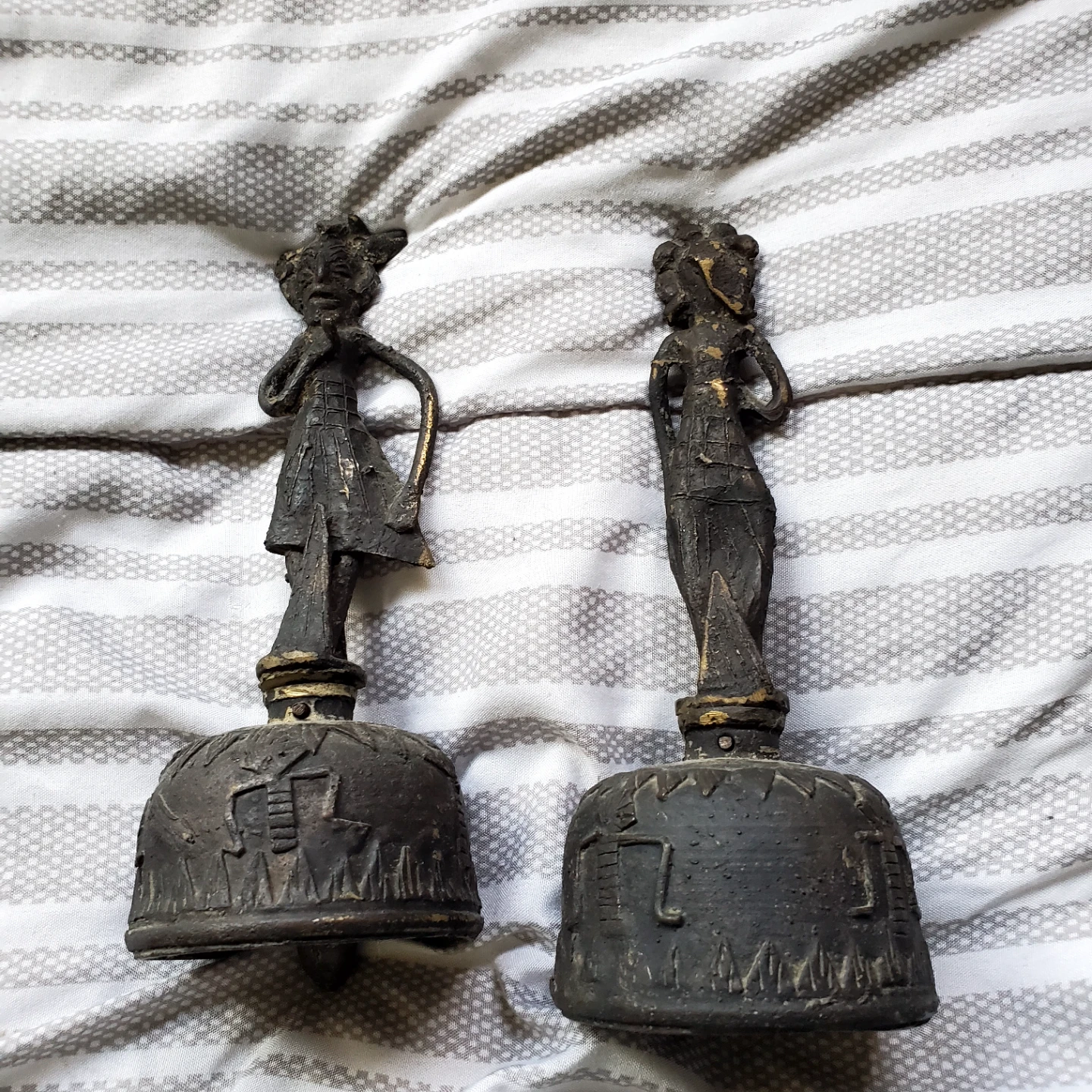 African Benin style Decorative Bell Figurines - photo 2