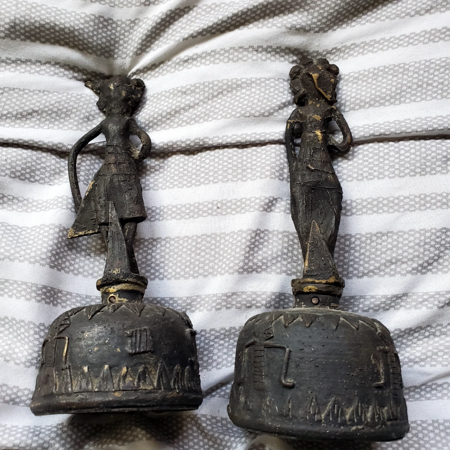 African Benin style Decorative Bell Figurines - photo 3