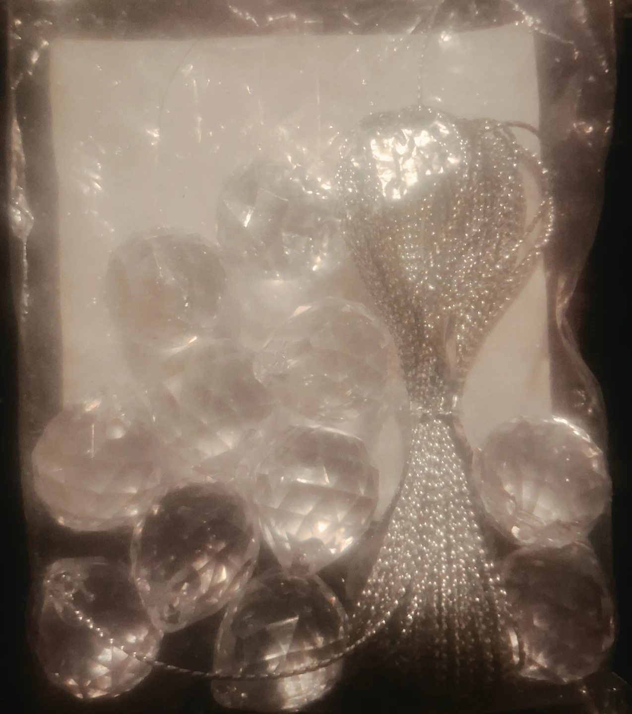 "Crystal" Chandelier Pendants with "Silver" Chain