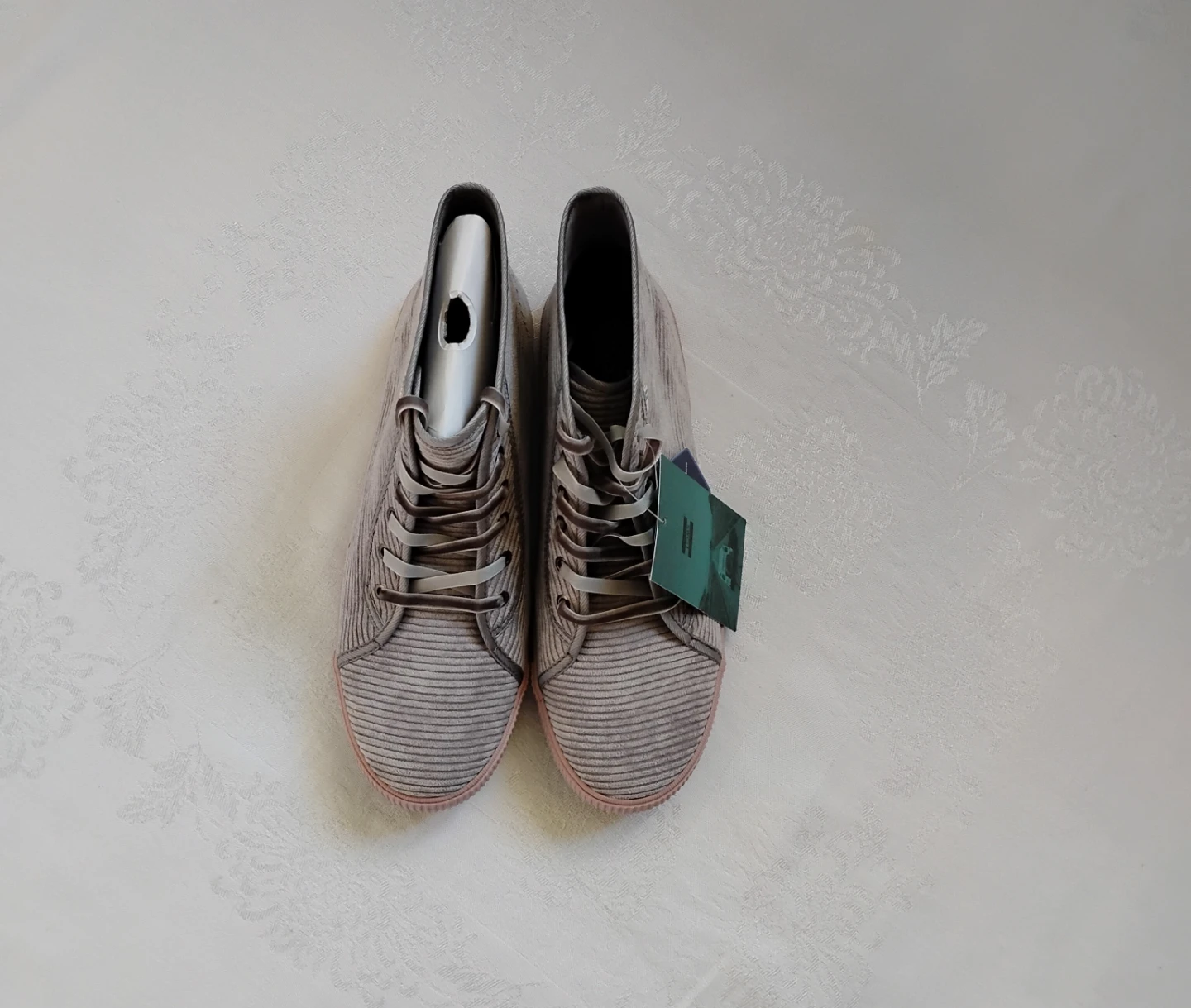⚽ Ladies Grey Tom's Curduroy High Tops