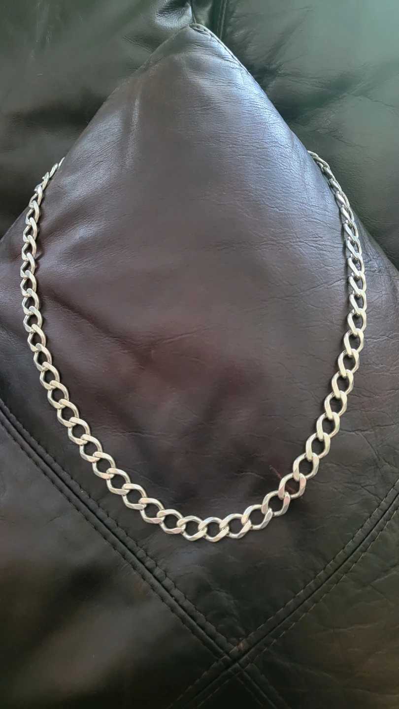 27" Solid Sterling Silver Curb Link Chain (92 grams)