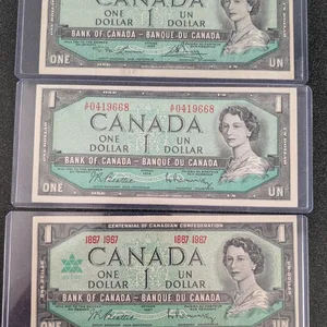 Canada 1 Dollar Banknotes (3) - Centennial of Confederation