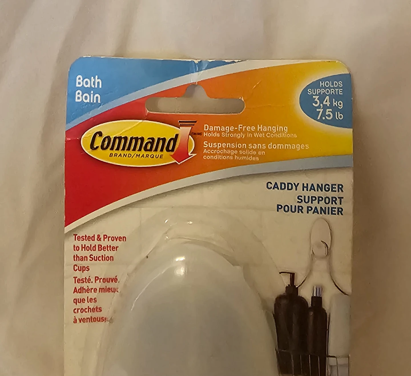 White Command Bathroom Caddy Hanger Support - photo 2