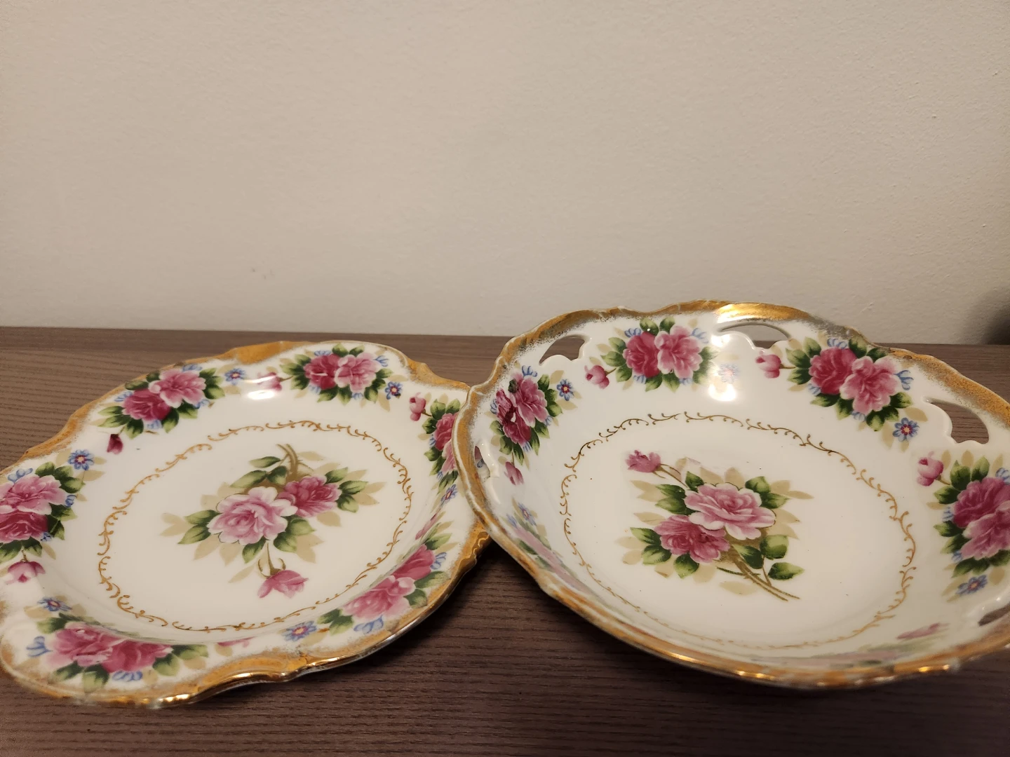 Vintage Floral Ceramic Bowl and Plate Set - photo 2