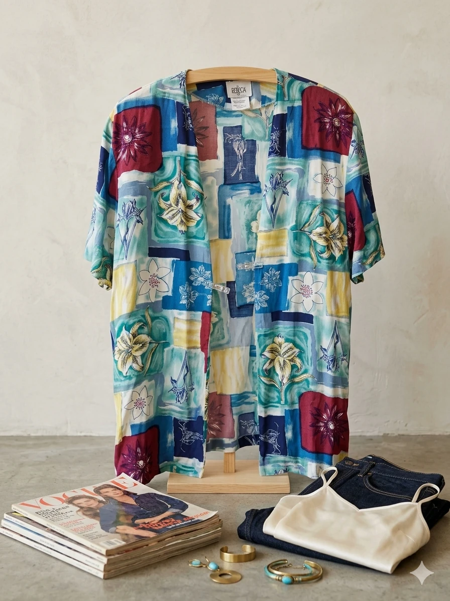 Jesica Collection Button-Front Kimono