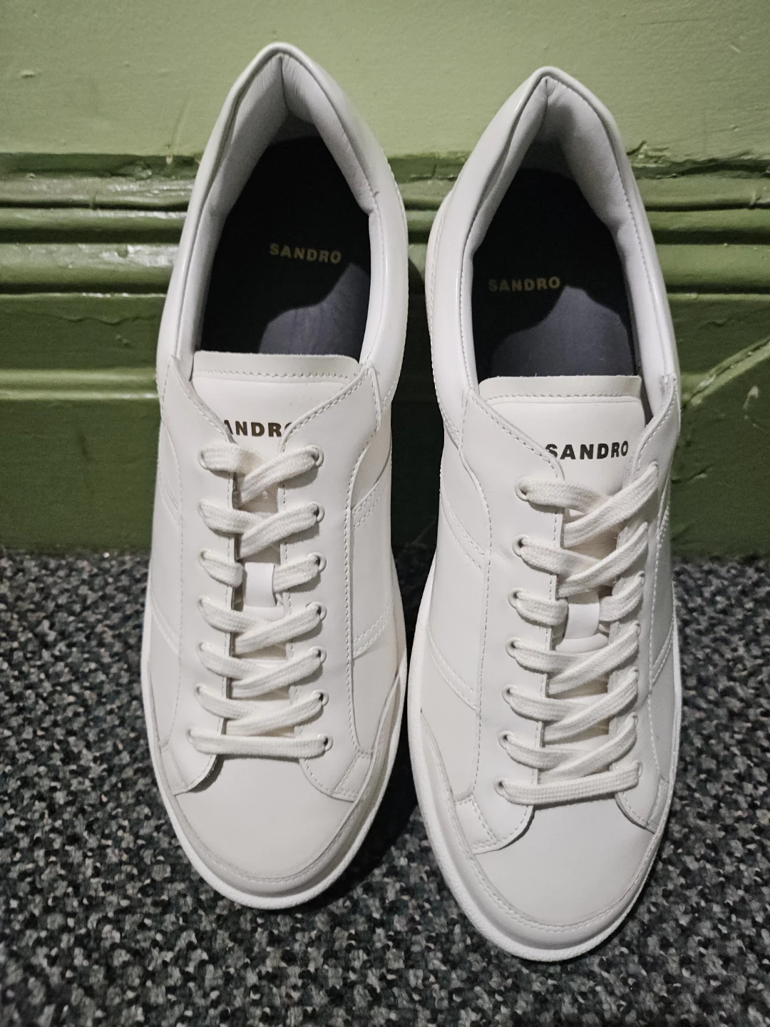 White Sandro Leather Sneakers