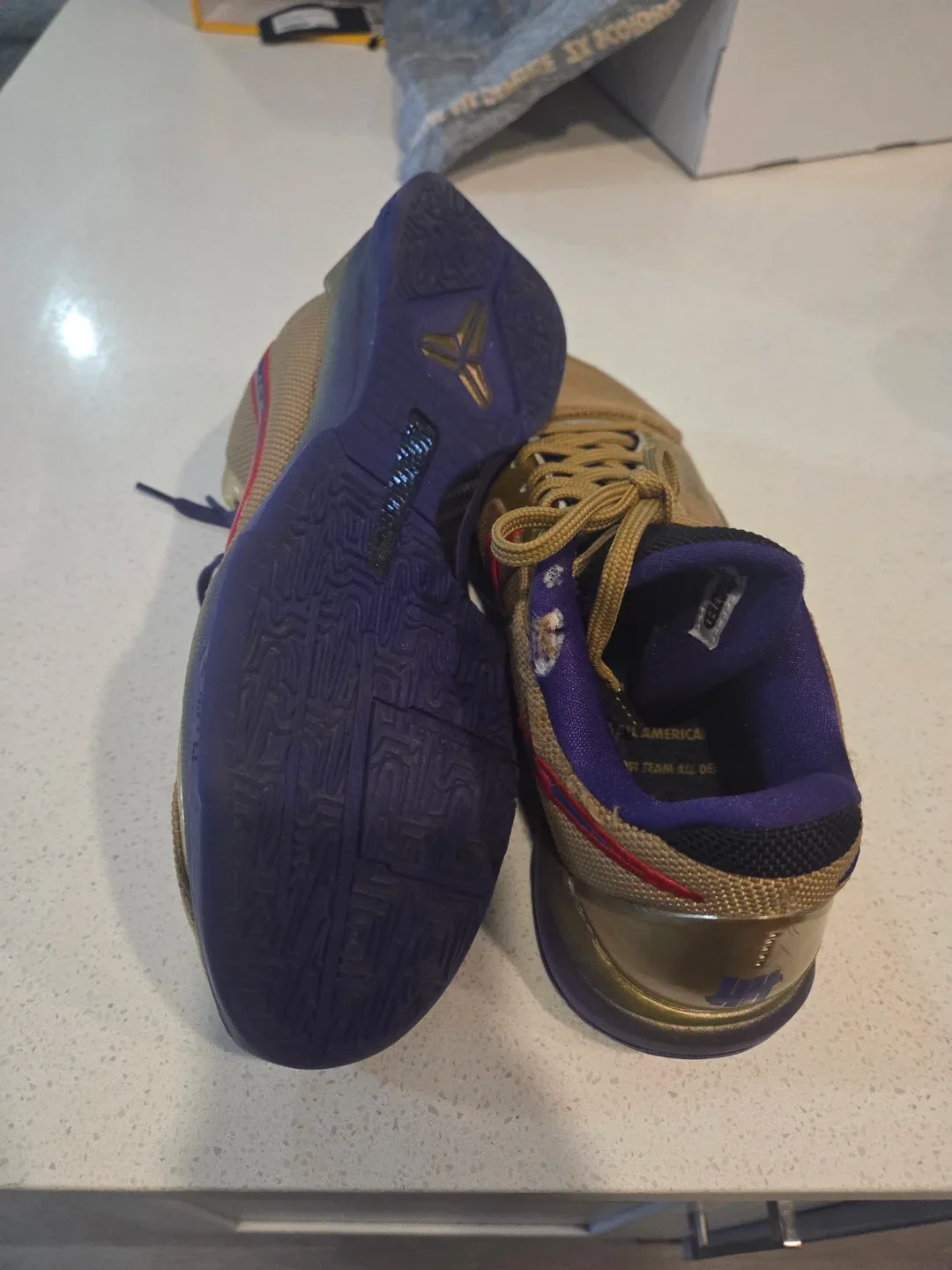 Nike Kobe 5 Protro Gold & Purple Basketball Shoes - photo 3