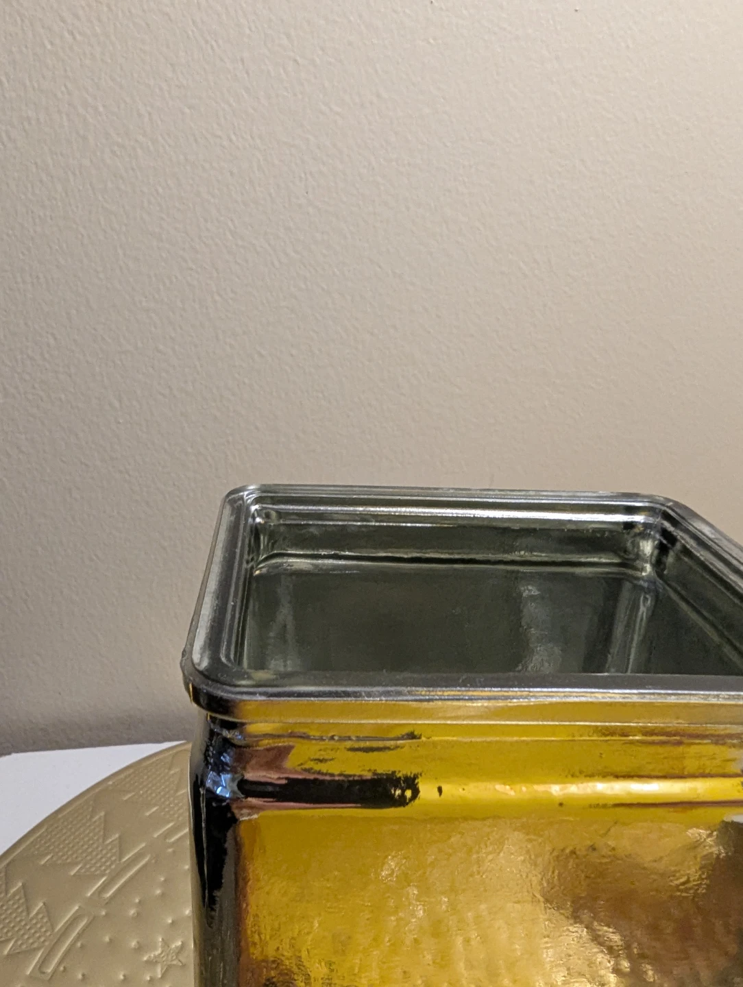 Glass Jar with Yellow Metallic Finish - photo 2