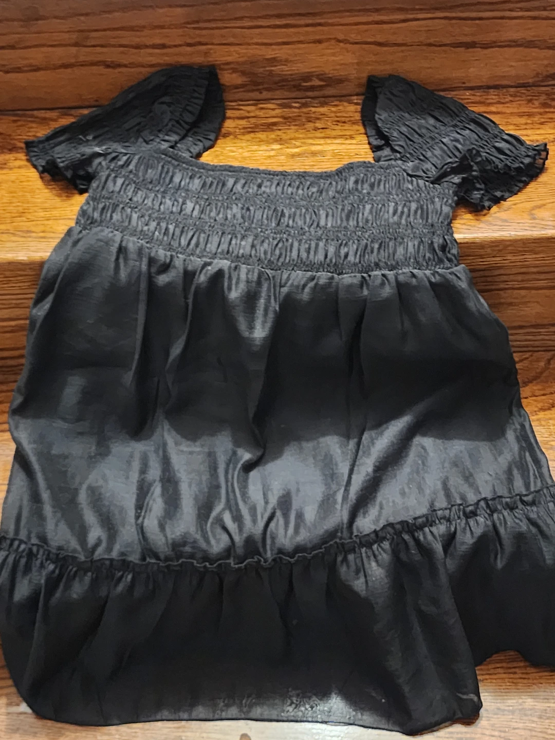 DIVIDED H&M Black Smocked Off-the-Shoulder Top - Size S
