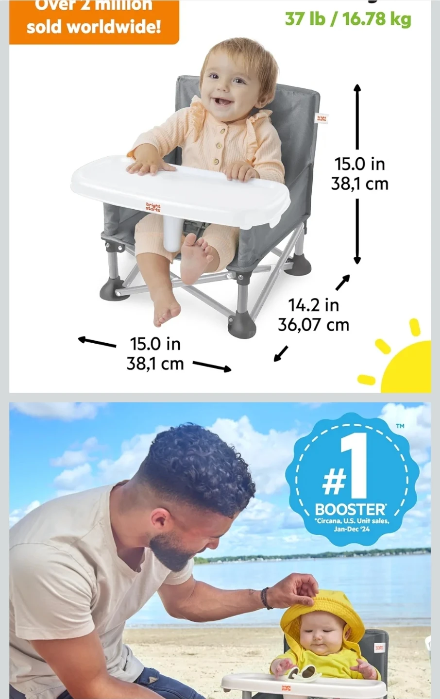 NewBright Starts Pop 'N Sit Portable Booster, Indoor/Outdoor