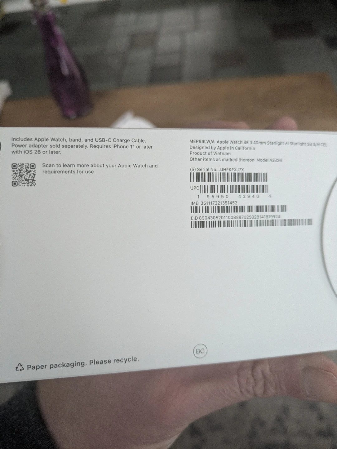 Apple Watch SE 40mm Starlight Aluminum Case