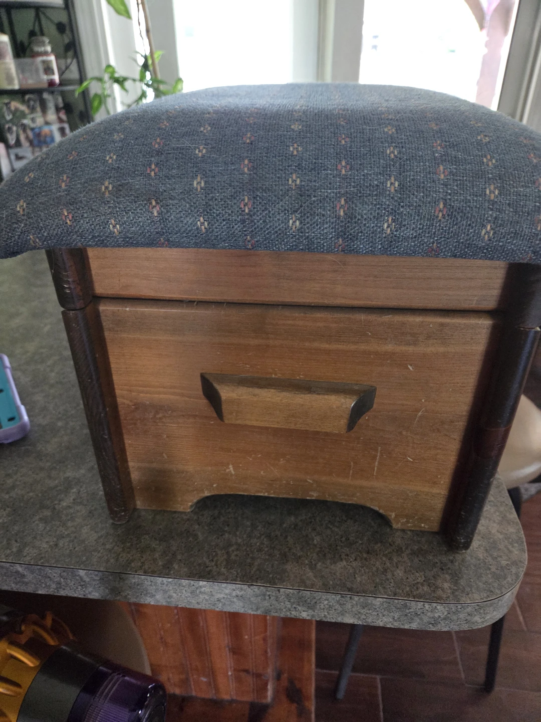 Wooden Storage Ottoman with Padded Top - photo 3