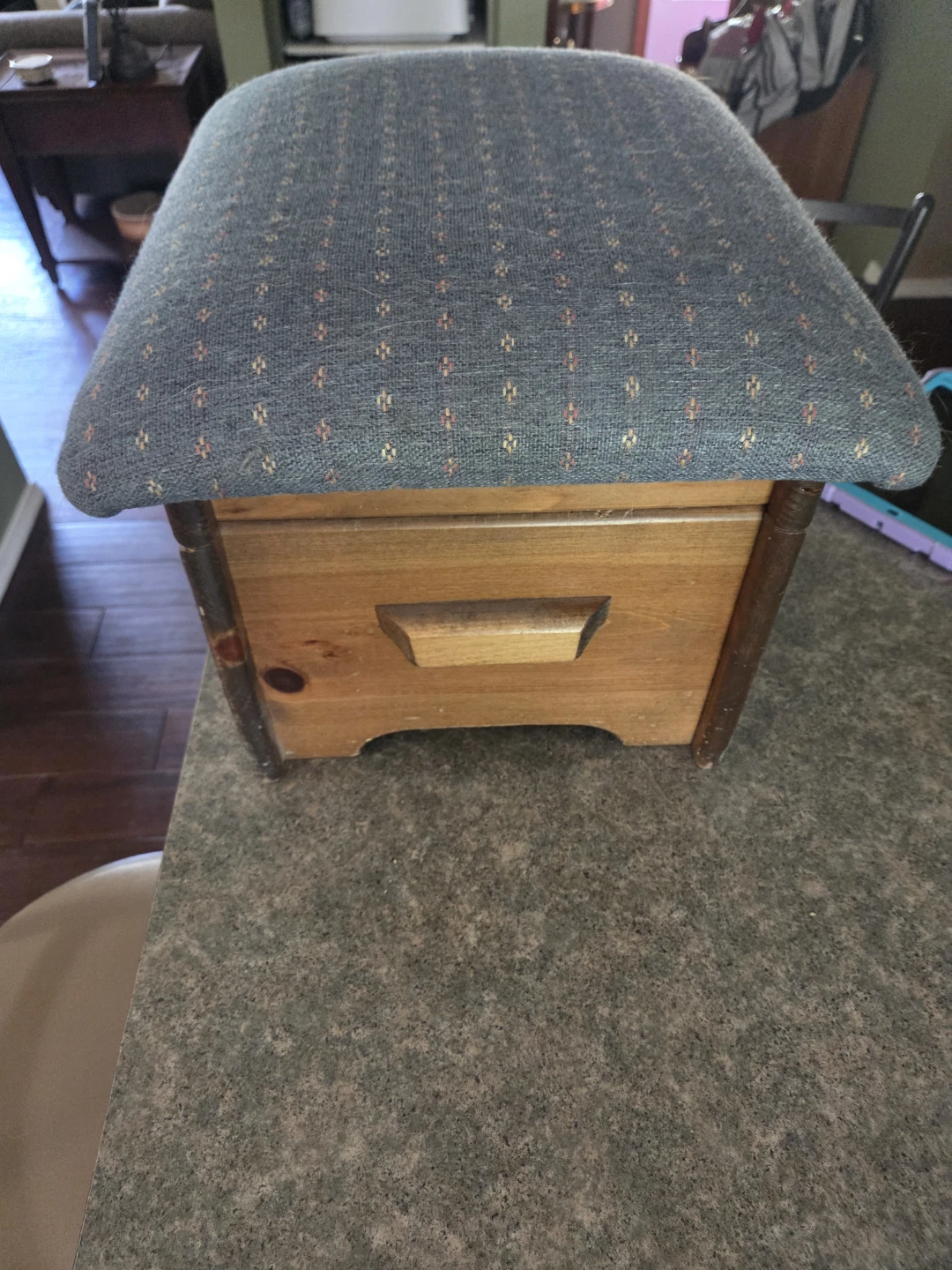 Wooden Storage Ottoman with Padded Top - photo 4
