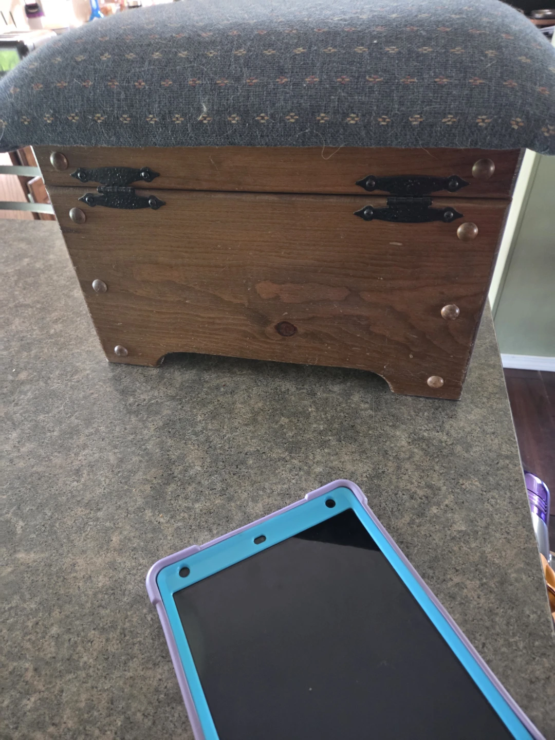 Wooden Storage Ottoman with Padded Top - photo 5