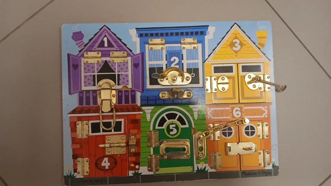 Melissa & Doug Wooden Multi-Lock Activity Board