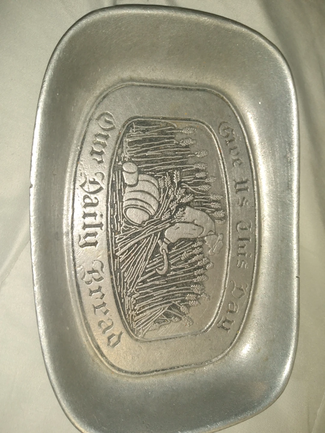 Antique pewter tray