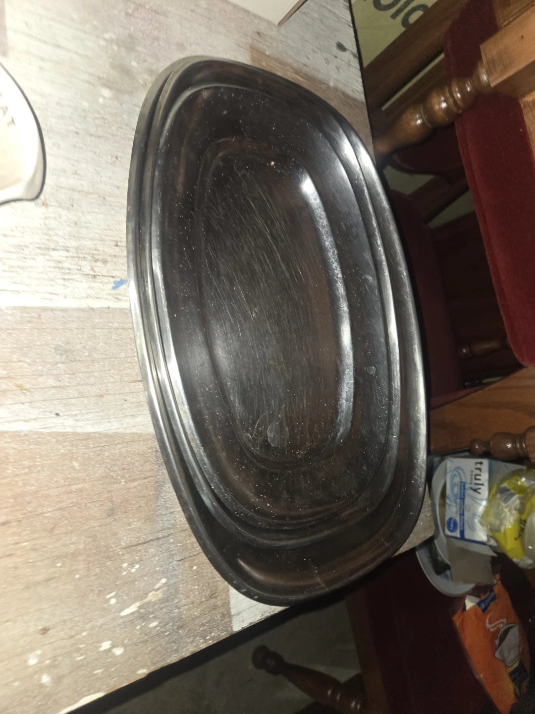 Set of 3 Stainless Steel Serving Platters - photo 2