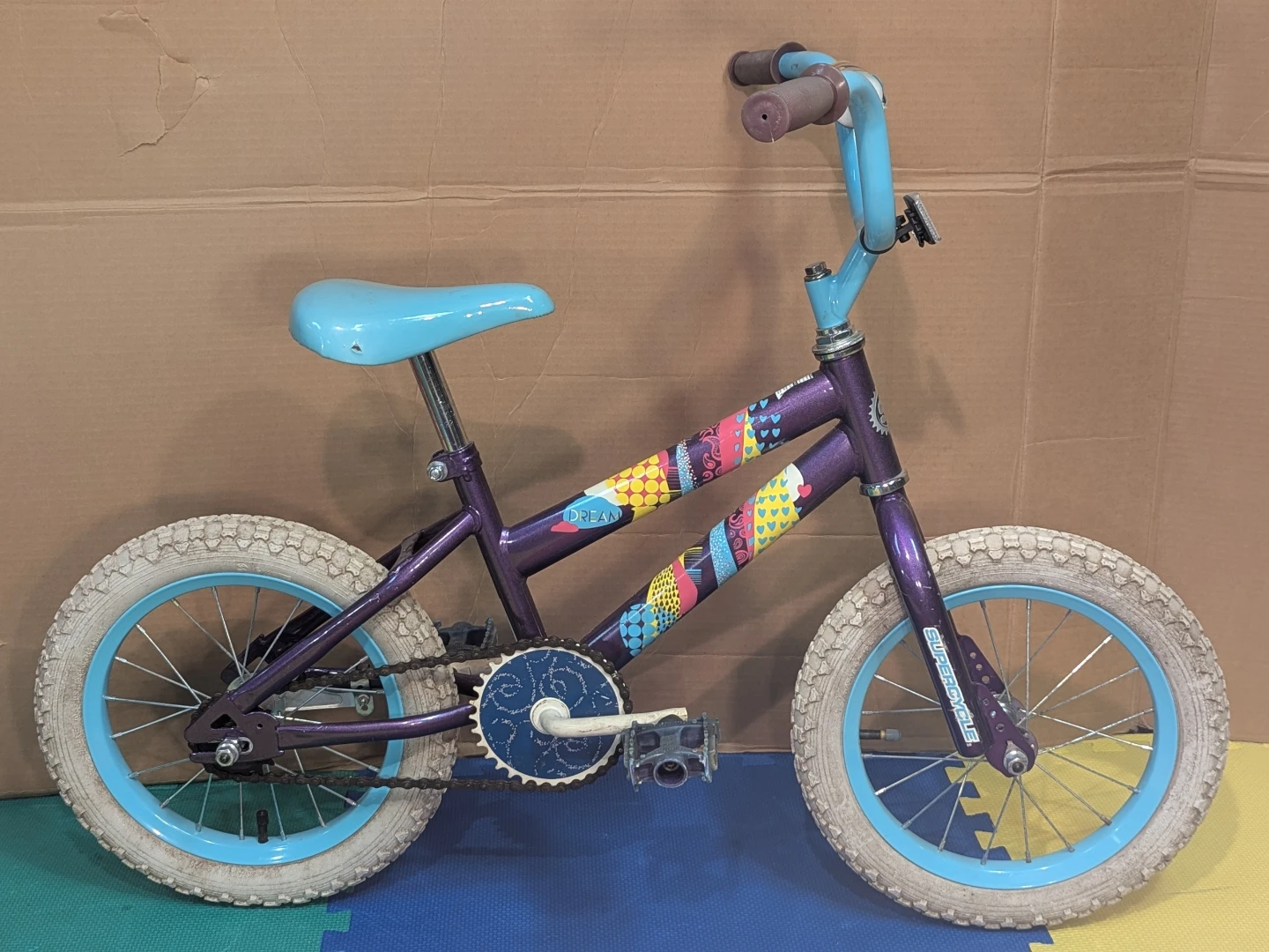14" wheels, kid's bike, for kids ages 2-8 years old