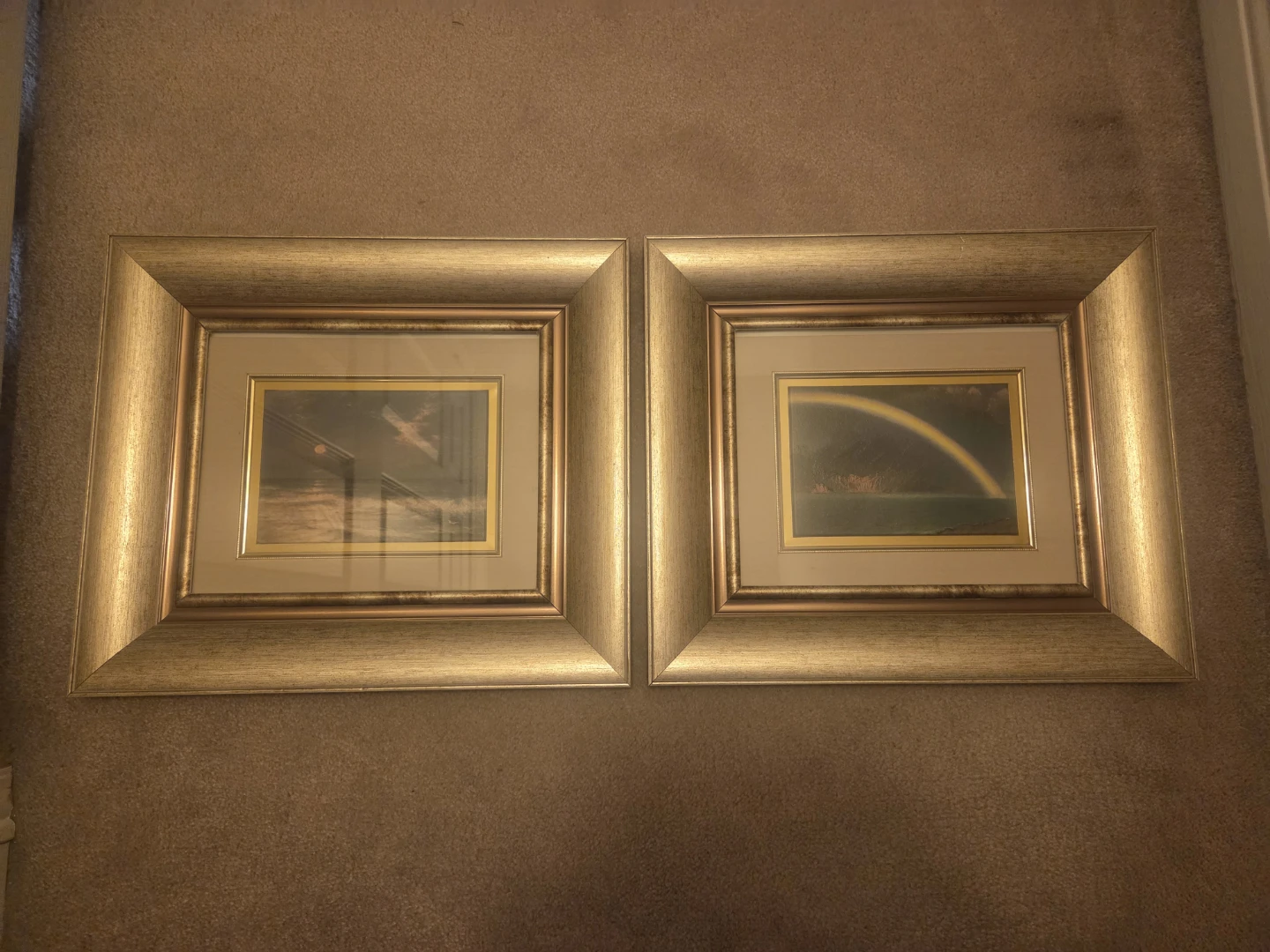 Framed Art Set (Pair of 2) - Elegant Gold Frames