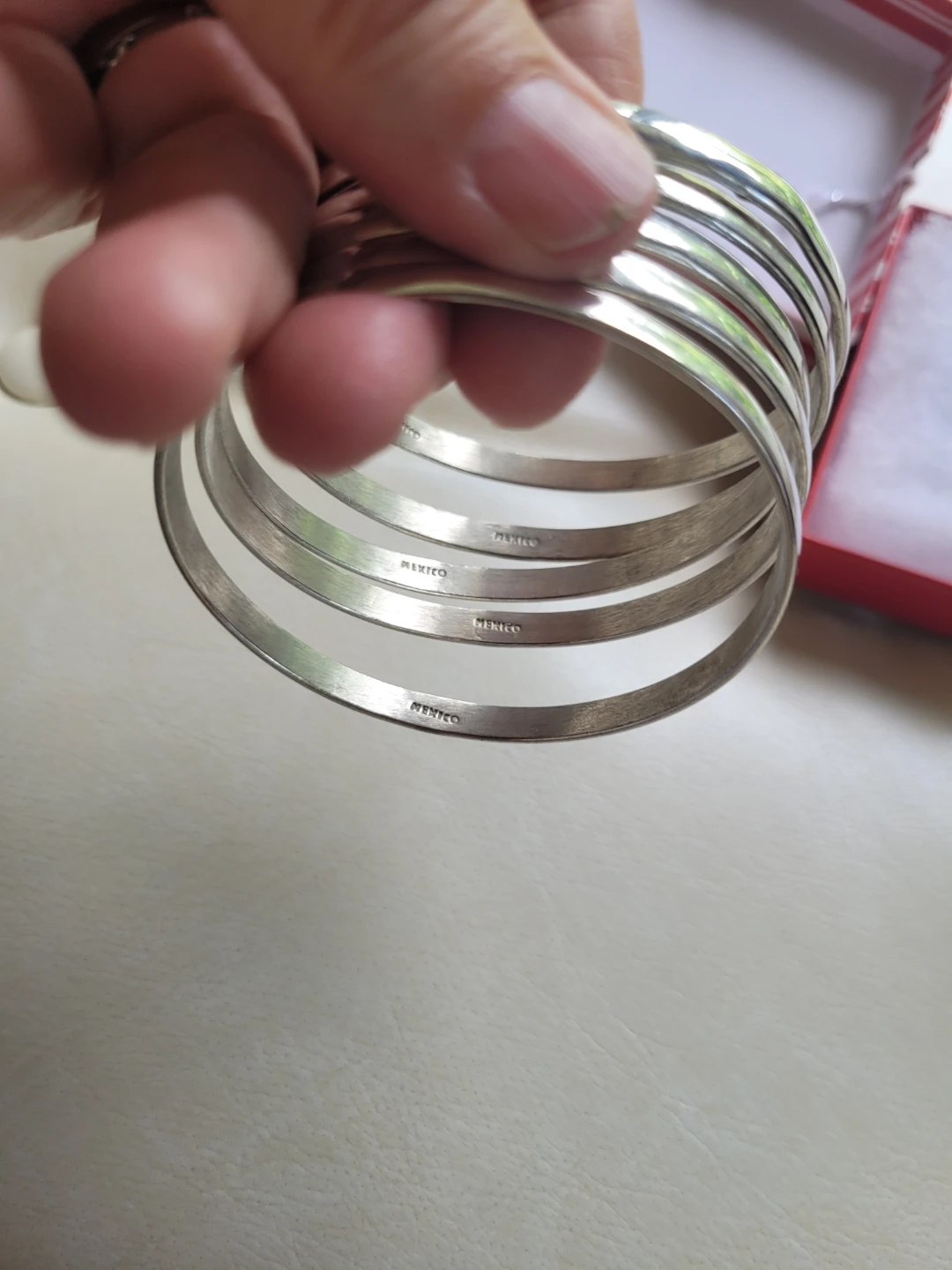 Set of 5 Sterling Silver Bangles - Mexico - photo 5