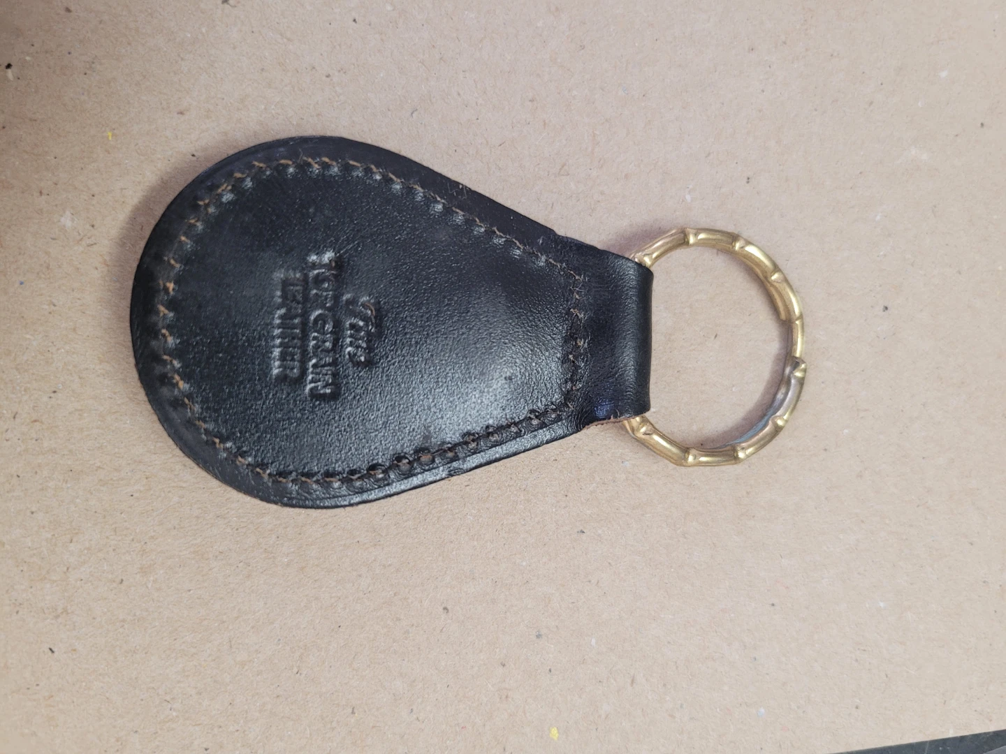 Vintage 1970's Firebird Brass and  leather Keychain Ring - photo 3
