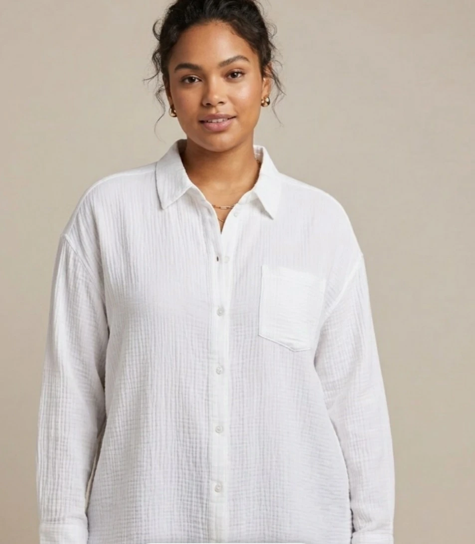 Brand new Rachel Roy White Gauze Button Up Shirt