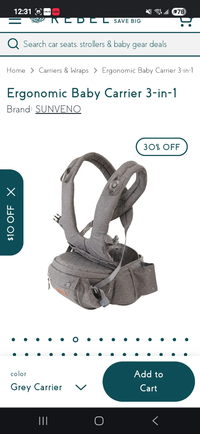 SUNVENO Ergonomic Baby Carrier 3-in-1 - photo 5