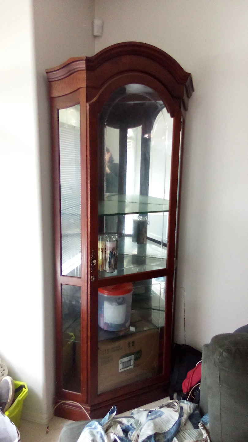 Mahogany Corner curio Display Cabinet